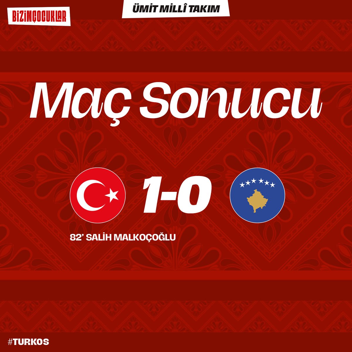 MilliTakimlar's tweet photo. İstanbul’da maç sona erdi! Zafer #BizimÇocuklar’ın ✅
#BizimÇocuklar🇹🇷 | #TURKOS https://t.co/uKJttR09GY