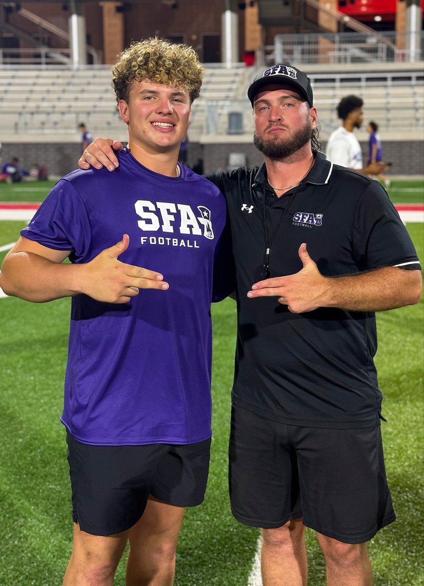 Levi_Turner8's tweet photo. Huge shoutout to @SFA_Football  for an amazing camp experience. Thank you to @CoachCarthel ,@CoachFaske ,and @Coach_RogersSFA  for all of the time, attention, and instruction. Had a great time and appreciate all of the input from the coaches! https://t.co/WapvjLBxgU