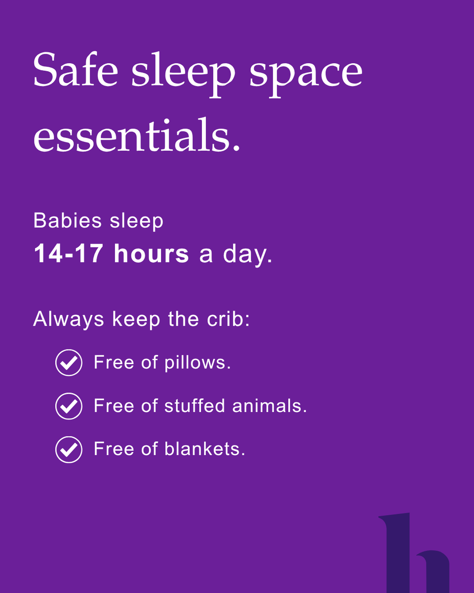 Health_First's tweet photo. Creating a safe sleep environment is one of the most important steps you can take to help protect your baby. 💜
Keep these recommendations in mind every time your baby naps or goes to bed.

For more safe sleep tips and resources, visit https://t.co/M2hS2oiNY6. https://t.co/CyJxpvrxGZ