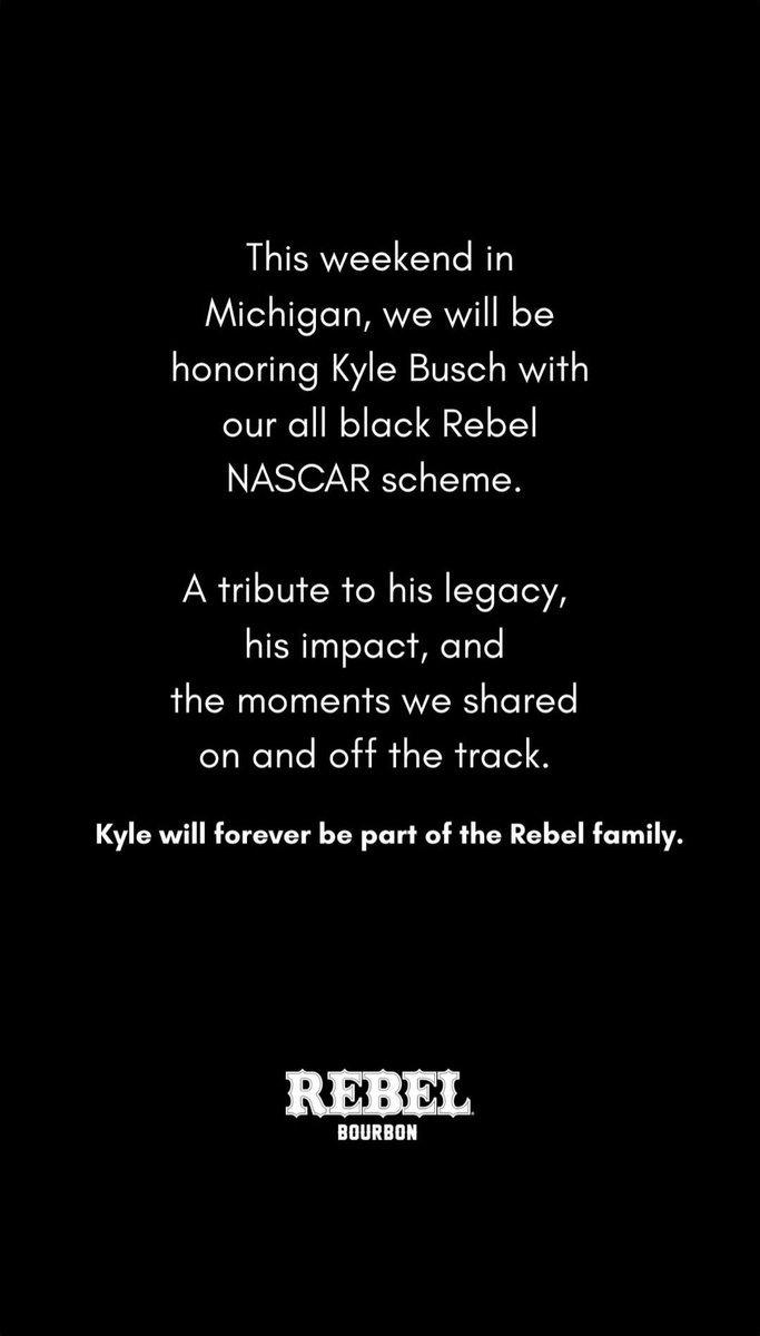 KellieBlundell's tweet photo. RIP Kyle Busch. Such a beautiful tribute to the ultimate rebel... https://t.co/izUTft1X7p