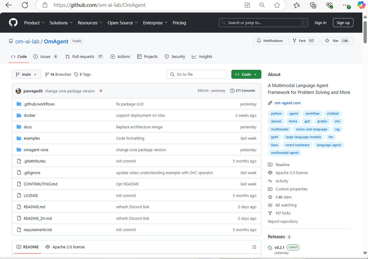 omagentai_'s tweet photo. ๐Follow this tutorial you will learn:
-Environment Setup
-Download the Source Code and Install Necessary Services
-Install OmAgent
Let's see how much time would you take to create your first example!๐
#OmAgent #OpenSourceAI #SmartDevices #MultimodalAI #AIFramework https://t.co/fbvzg8DHKI