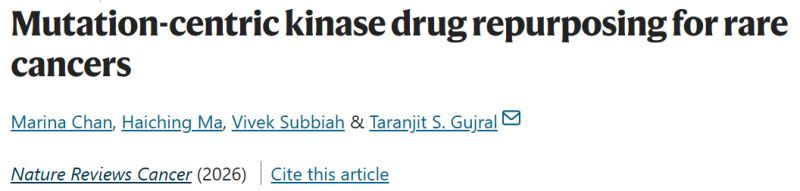 TRACER_Cancer's tweet photo. Many rare cancer variants may already be targetable with existing therapies; we need better drug-mutation matching. See our commentary in Nature Reviews Cancer on mutation-centric kinase drug repurposing for rare cancers. https://t.co/zZ5Zzfuu8p https://t.co/ZlxFn75Wrz