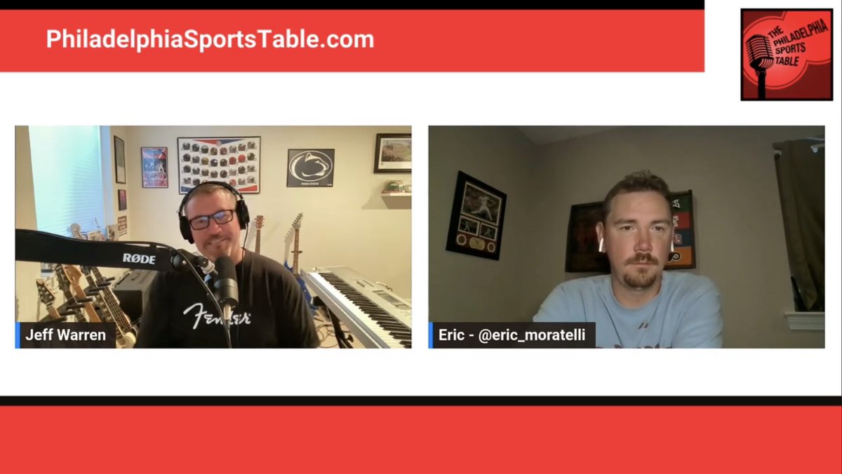 PhiladelphiaPST's tweet photo. 🎙️TABLE TALK interview show!

The State of the NL East.

@eric_moratelli over on Substack (emoratelli) joined us for a great conversation:

✔️The Phillies need that righty bat
✔️The Mets stink &amp; it's great
✔️Surprising Nationals

Watch &amp; listen here: https://t.co/OcYzTClLmS https://t.co/m0fvMvqSVH