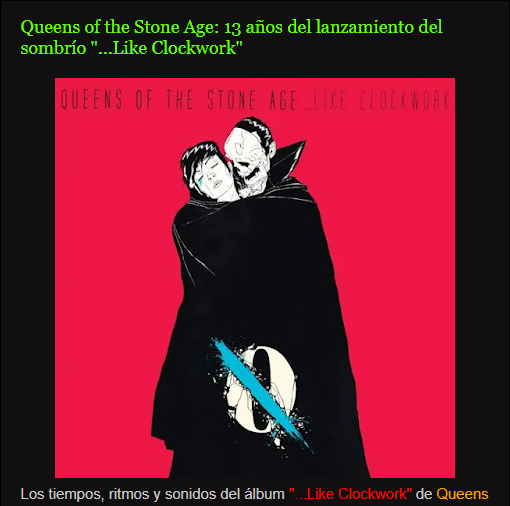 BrujitoHechizer's tweet photo. En el blog @qotsa https://t.co/asccuIyxjN
#NietoNiLoOtroDeTodoUnPoco #escritor #filosofo #musica #BrujitoHechizero #QueensoftheStoneAge #likeclockwork #album #disco #Opus #13Aniversario #joshhomme https://t.co/shX9gzPVH2