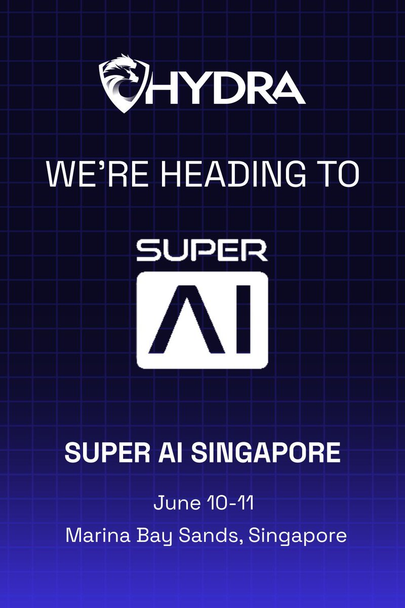 get_hydrahost's tweet photo. We're heading to Super AI in Singapore 🇸🇬 June 10–11 | Marina Bay Sands. One of the world's biggest AI events. See you there #SuperAI #HydraHost #BareMetal #AIFactory #SovereignAI https://t.co/eeXxQkpGP7
