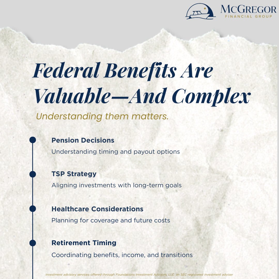 McGregorFG's tweet photo. Federal benefits can provide strong opportunities—but understanding how they work together matters.

https://t.co/Y9V2y76loa https://t.co/bKT89GuMrv