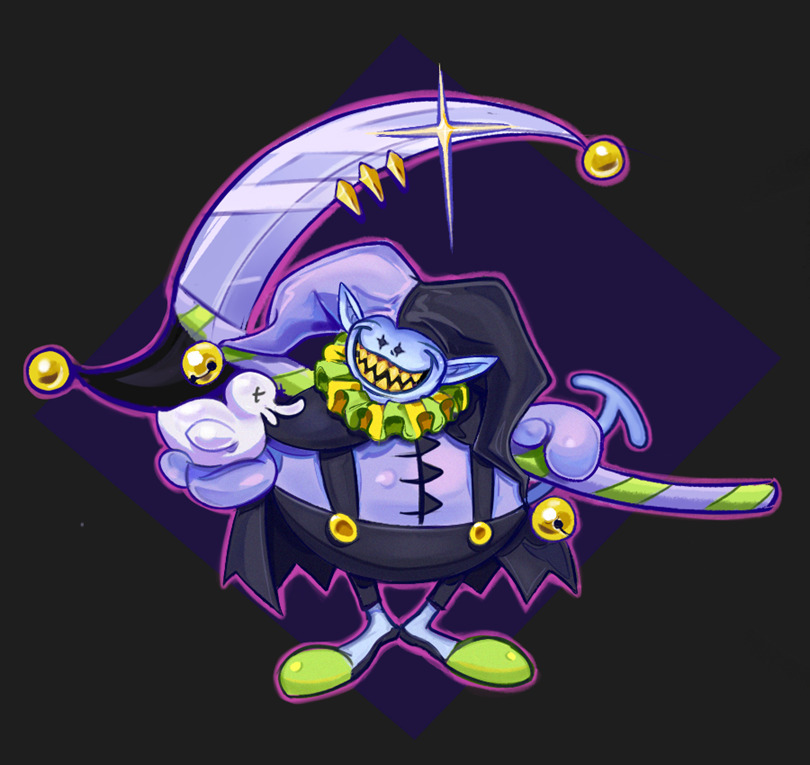 CD_Dangerzone's tweet photo. Sloppy little Deltarune Jevil from a hot min ago https://t.co/DCXCx8geWb