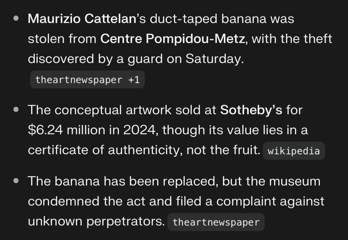 Sikerbolt's tweet photo. @Sothebys I guess it is special piece for people who really get this - 🤔not me. Easy money though. One banana + 1 roll duct tape + canvas or wall = $15. https://t.co/XVfKbTWk9L