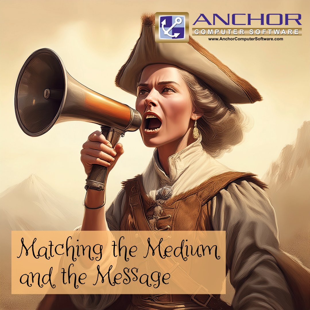 AnchorSoftware's tweet photo. Matching the Medium and the Message 

https://t.co/W13nel9ROb https://t.co/omyRB4f44a