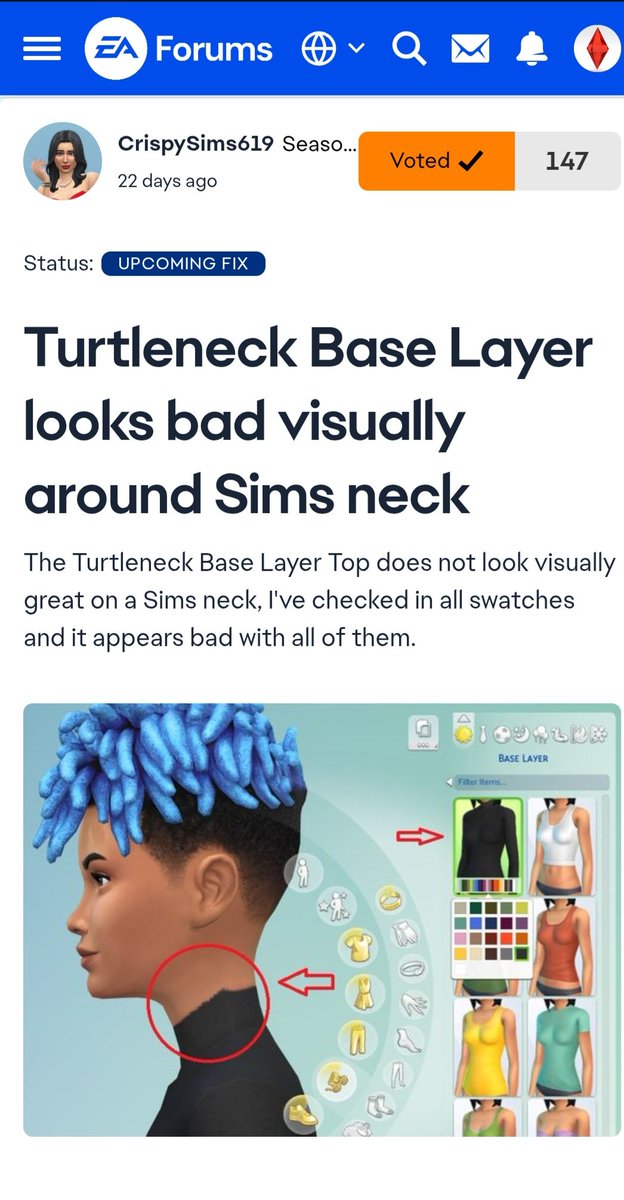 smileyfacewink's tweet photo. @TheSims A glitched pic with clipping for a promo is wild! Lol And yeah, its been a month since you literally painted on clothing (custom tattoos) and you couldn't even get that right... Players can make their own 10x better with B&amp;H BTW.. https://t.co/Jk2RfUylBl