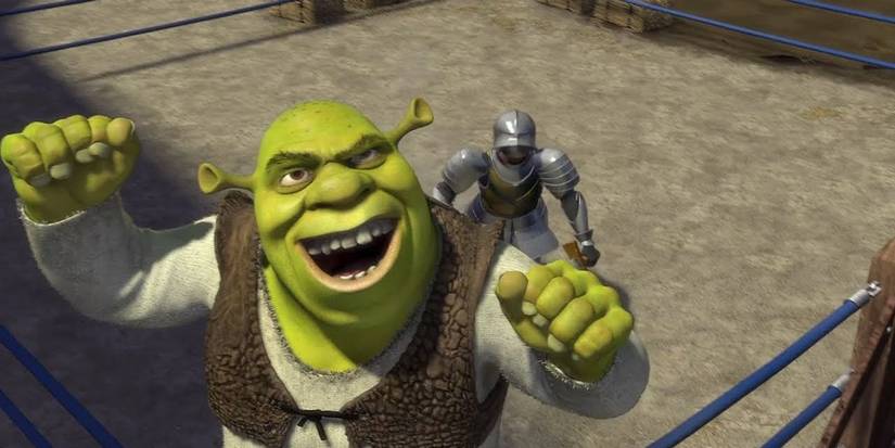 CiaranRH93's tweet photo. Have any wrestlers ever copied bits from the Shrek &amp; Donkey vs Knights match? Google tells me no. Enough wrestlers follow me here that somebody must be able to make it happen https://t.co/OFu0WsMzHh