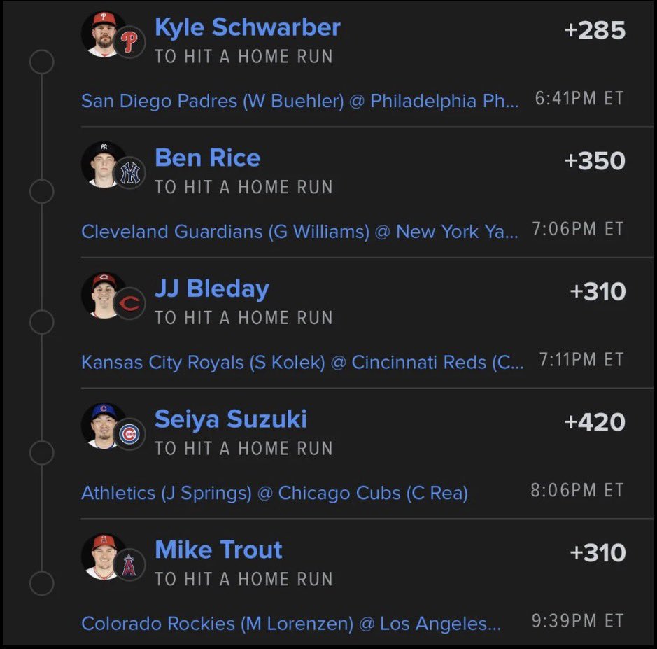 FcSlipz's tweet photo. MLB HR
#Gambling𝕏 https://t.co/2ZgRHSootO