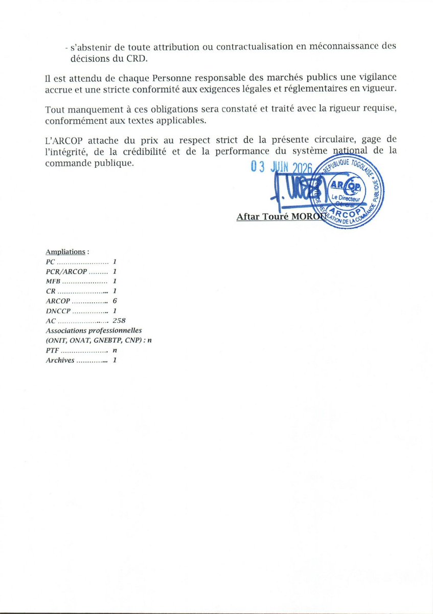 ARCOP Togo tweet media