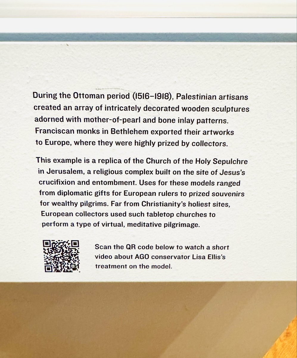 imaginaryvan's tweet photo. Some photos from the Art Gallery of Ontario. Pictured a Palestine artisan replica of the Church of the Holy Sepulcher in Jerusalem.

#bethleham #palestine https://t.co/qrorxvgqPa
