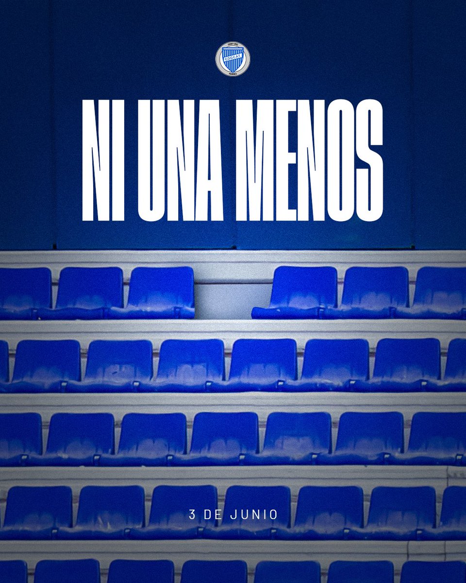 GodoyCruzFem's tweet photo. Un asiento vacío en la tribuna representa una ausencia que nunca debió existir.

Ni una menos | 3 de junio https://t.co/KlWMLradPH