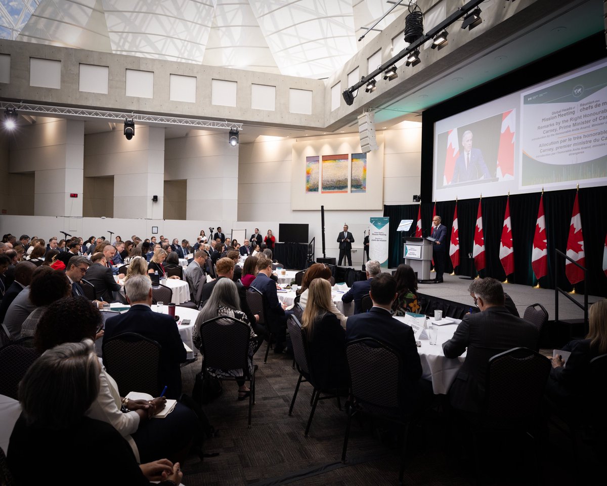 MarkJCarney's tweet photo. The Heads of Canada’s missions were in Ottawa today to discuss the opportunities and challenges for us abroad.

Canada is building a new web of trade and security partnerships — and these leaders are spearheading that work with focus and determination. https://t.co/9NUSwolFE2