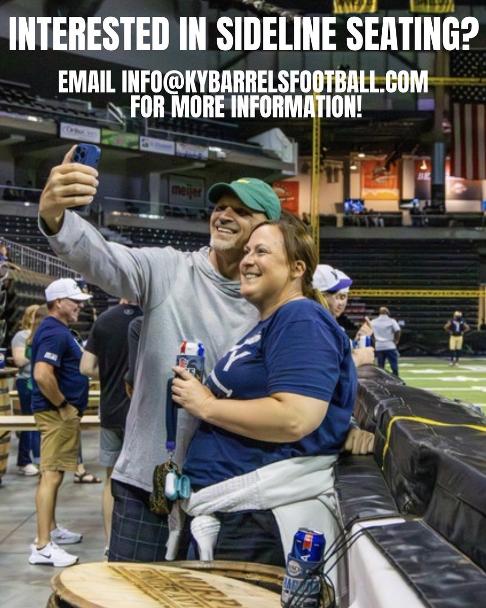 kentuckybarrels's tweet photo. Wanting some field-side action? Email info@kybarrelsfootball.com for more information 😏

#Barreldown | #Barrelnation | @thetruistarena https://t.co/YnrIttM88s