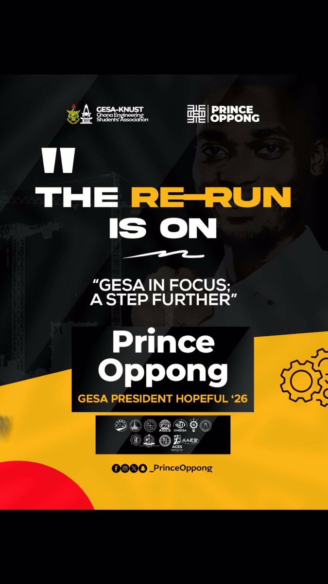 samariakiwele05's tweet photo. GESA needs focus, not noise.
The re-run is on. A step further.
Prince Oppong | GESA President Hopeful β26
#GESAInFocus #AStepFurther #Prince4GESA https://t.co/kTzMGEJGgu