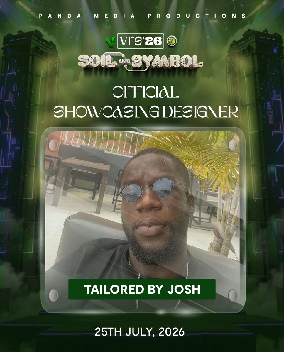 _badmanpanda's tweet photo. We are proud to unveil TAILORED BY JOSH as one of the featured designers for VENUSTA Fashion Show 2026.

Date: 25th July, 2026

Get your tickets now and be part of an unforgettable fashion experience.

https://t.co/cazqTLjwpT

#Venustafashionshow
#Vfs26
#showcasingdesigner https://t.co/c5kd2H9NhO