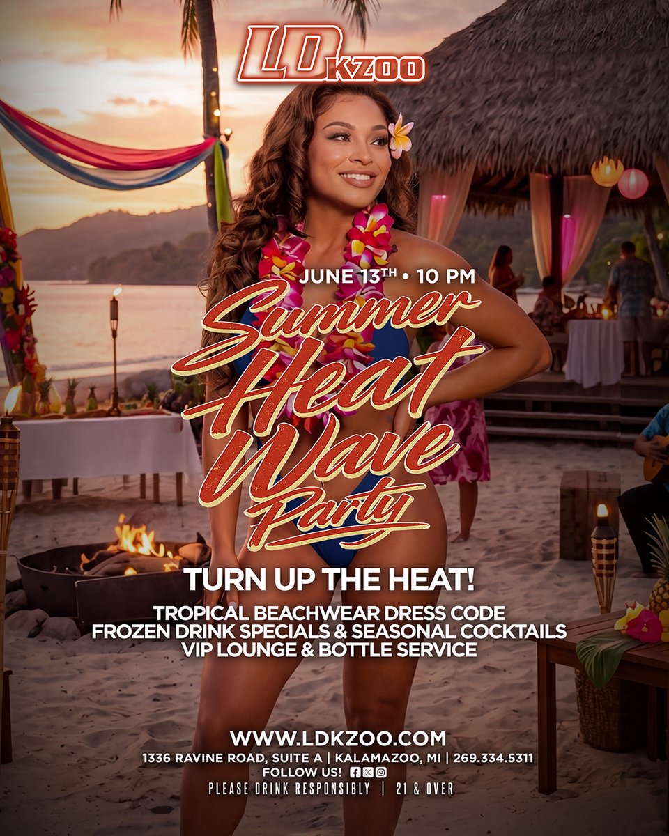 ldkzoo's tweet photo. LD Kzoo - where you can be bad... off the record! Open at 8pm daily!

Upcoming:

🔵 6/13: Summer Heat Wave Party

🔵 6/28: Pride Week Extravaganza

🔵 7/4: Stars, Stripes &amp; Seduction

Reservations > 269.344.5311
.
.
.
#KzooAfterDark #PartyInKzoo #KalamazooEvents #KzooDrinks https://t.co/w72F0uxSzC