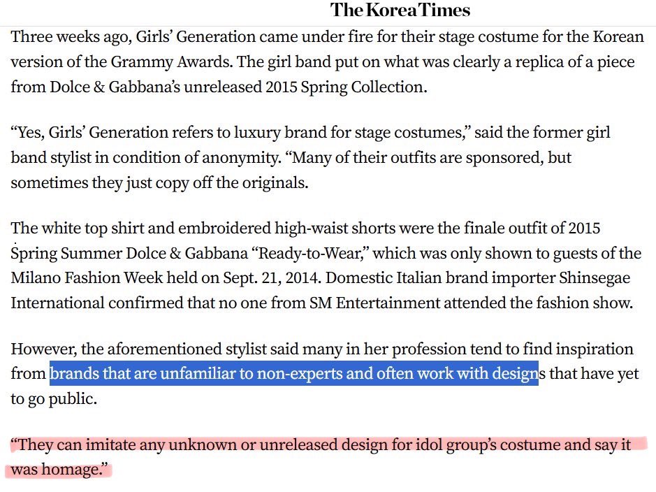 pradaburger's tweet photo. found this old article where minheejin’s ex-team admitted to stealing from smaller artists or copying unreleased designs and calling it ‘homage’😭 https://t.co/2jtmkzRPwF