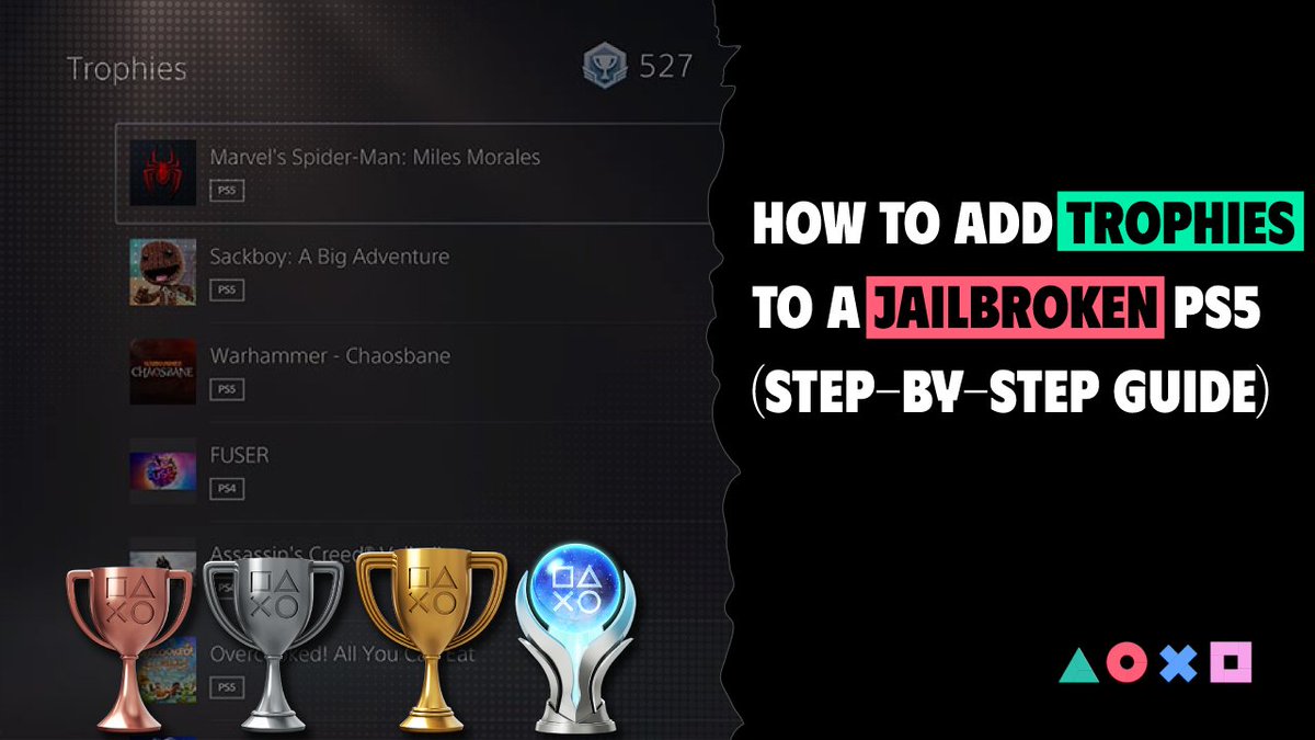 VicianaLab's tweet photo. How to Add Trophies to a Jailbroken PS5 (Step-by-Step Guide) 

https://t.co/7HphM5BdSD via @YouTube https://t.co/B0UH8gFLfJ