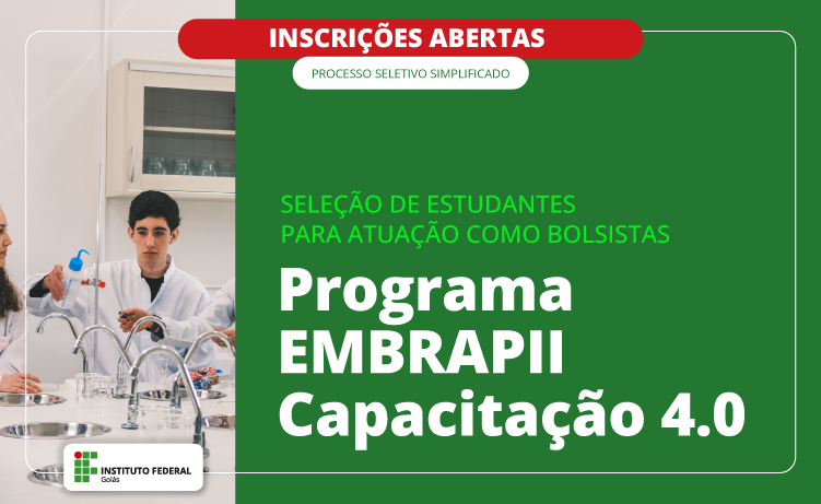 IFG_Goias's tweet photo. [Seleção simplificada]
✅Estudantes do IFG podem concorrer a bolsas do Programa Embrapii Capacitação 4.0
📅Estudantes dos níveis médio e superior e também pós-graduandos devem se inscrever até o dia 9 de julho

🔗Saiba mais: https://t.co/milXB3WO4O https://t.co/XP4rStAmGa