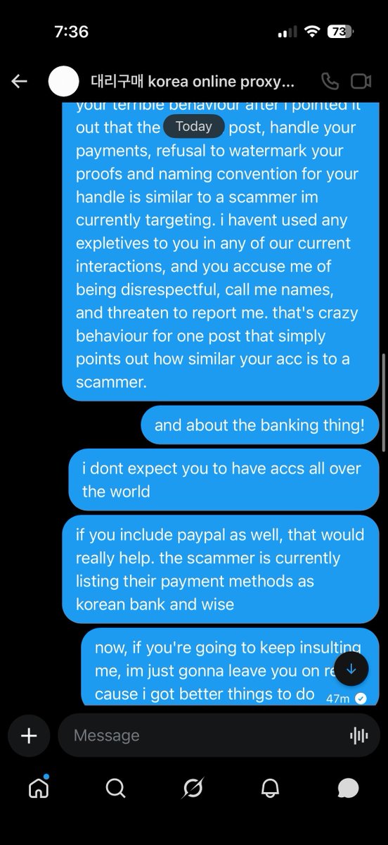 leafy_fetus's tweet photo. @KProxy777 so i put up this post about their response/language they used. after a couple of hours, @/KProxy777 decides to unblock me and start sending me messages again. despite the fact id already deleted my post calling out their similarities, @/KProxy777 remained confrontational https://t.co/DIFWznVLwQ
