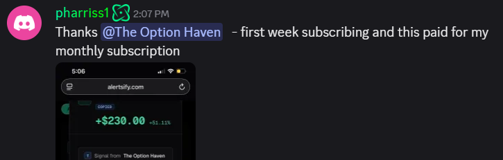 Alertsify's tweet photo. Shoutout @theoptionhaven killing it for his subs 🔥🔥 https://t.co/7tTErei8Qq