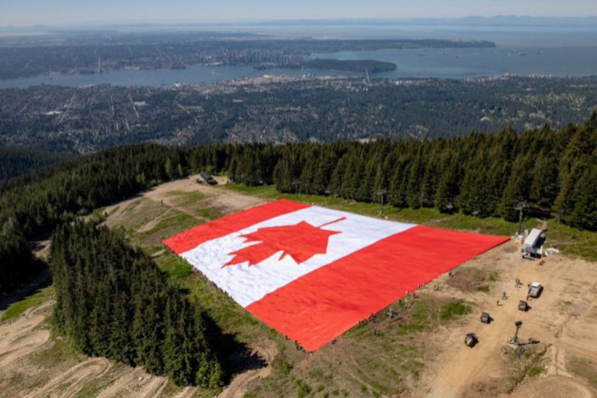 official604tv's tweet photo. Grouse Mountain Unveils World’s Largest Canadian Flag Ahead Of FIFA World Cup

Grouse Mountain has unveiled what is being called the world’s largest Canadian flag ahead of the 2026 FIFA World Cup in Vancouver. The massive display is part of a world-record attempt and can be seen from across Metro Vancouver.

#604tv #vancouver #grousemountain #bc #canada #worldcup #fifs #worldrecord #viral #news