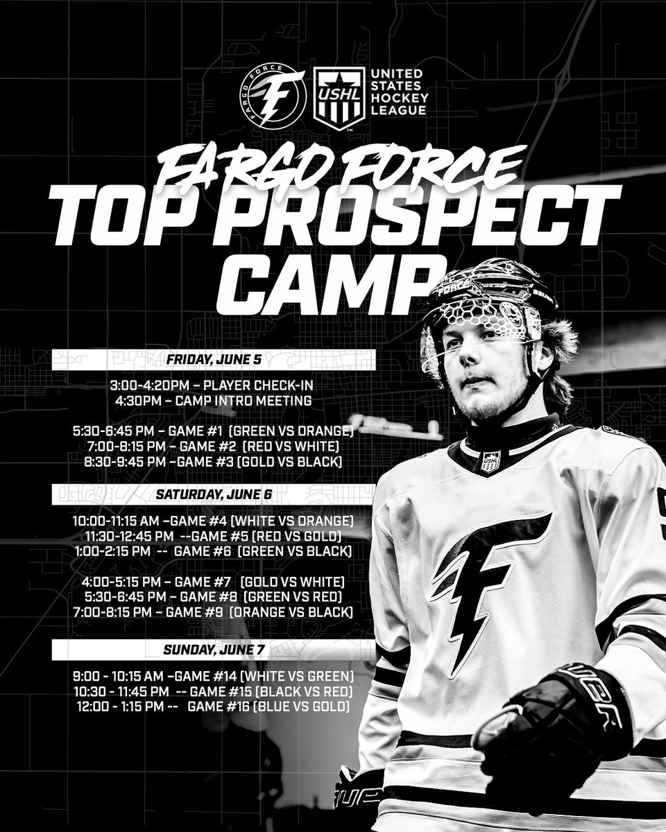 FargoForce's tweet photo. Going Camping⛺️

Missing hockey? The 2026 Force Tryout Camps start this week at Scheels Arena, all the games are FREE and open to the public. PLUS don’t forget to join us for the STH Party on Tuesday evening from 5pm-7pm, contact KyleE@fargoforce.com with any questions! https://t.co/7BaHAMir1S