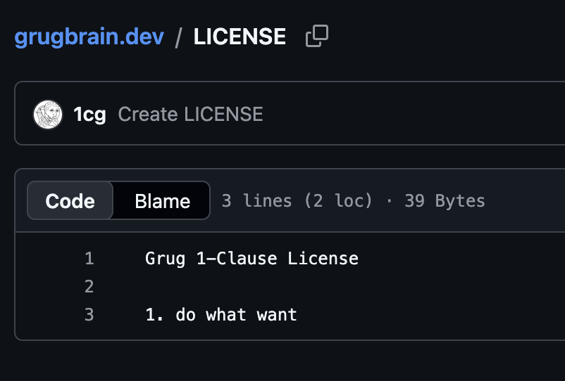 htmx_org's tweet photo. ngl kinda messed up w/the Grug 1-Clause License oh well https://t.co/LhhGxOOxmU