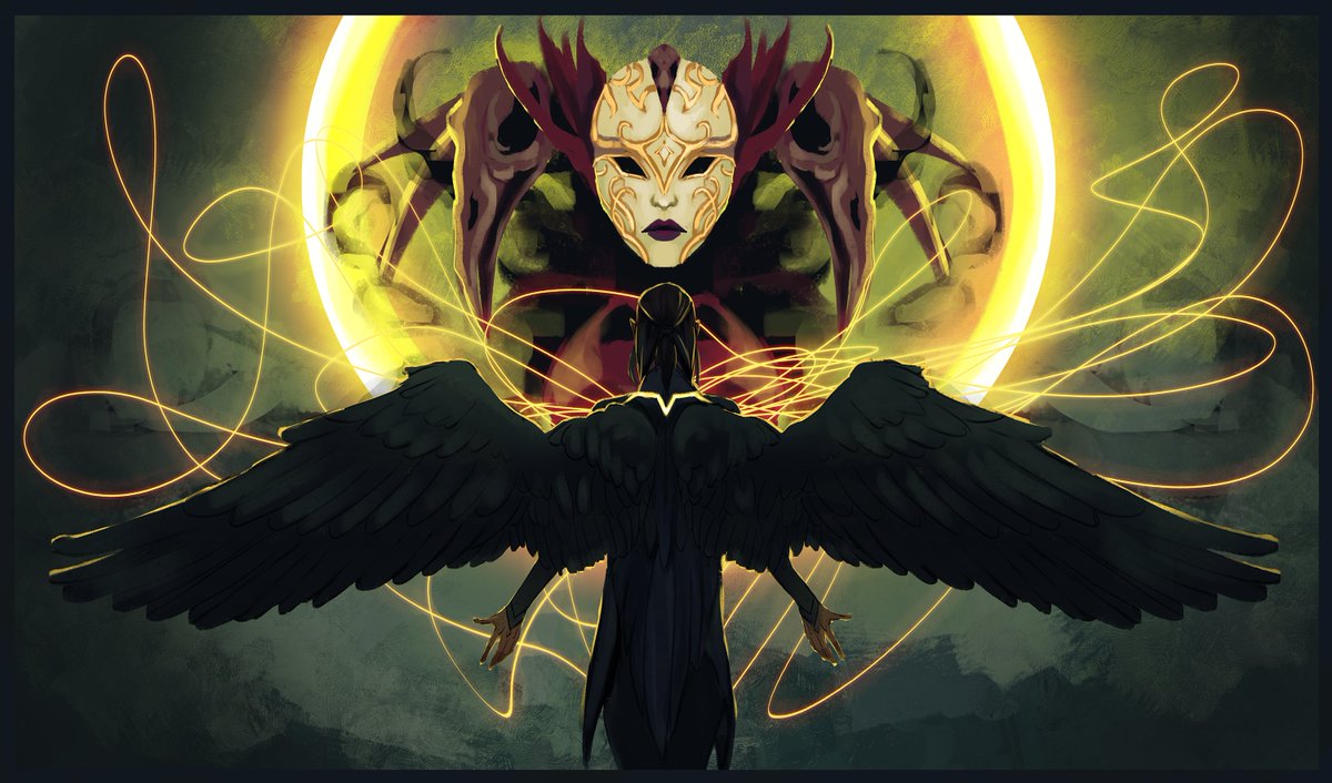 blue13beast's tweet photo. (posting them as a throwback and because they are already here) some #legendofvoxmachinafanart I did last years because I just loved the first 3 episodes (and am extremely overwhelmed emotionally) 
#legendofvoxmachina #vaxildan #ravenqueen https://t.co/cXfqpb3QqI