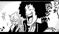 3SkullJoe's tweet photo. #ONEPIECE1185 

Now we know that Brook was the royal guard escort of Esperia Kingdom, it seems highly likely that we will see Brook attending the Reverie.

The craziest part is that this same Reverie, 56 years ago, was the one that Xebec raided; and on top of that,  56 years ago is when Garp joined the Navy.

We might really get interactions between Brook, Garp, Xebec, and Harald. 

What's more, it's possible that all of them are members of the D clans.