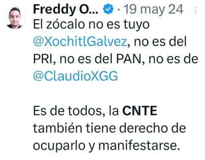GuacamayanLeaks's tweet photo. Ahora la presidenta @Claudiashein dice que la marcha del #CNTE no es legitima, que son provocadores.... 

Ahh pero que tal cuando los defendian con sus chayoteros. https://t.co/7lwUPoOFGu