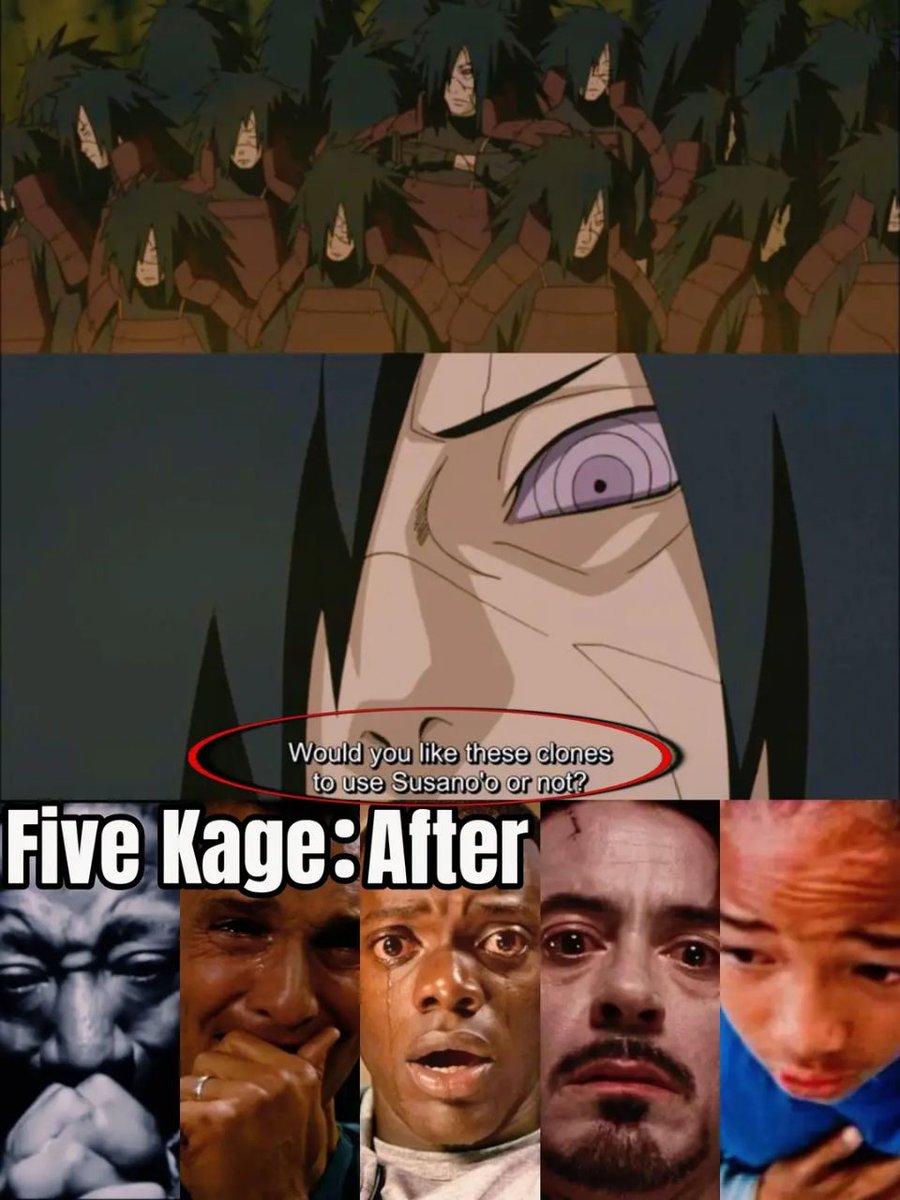 Kagemochi1's tweet photo. When Madara gave the Five Kage a chance to choose https://t.co/tRCl8fzkaC