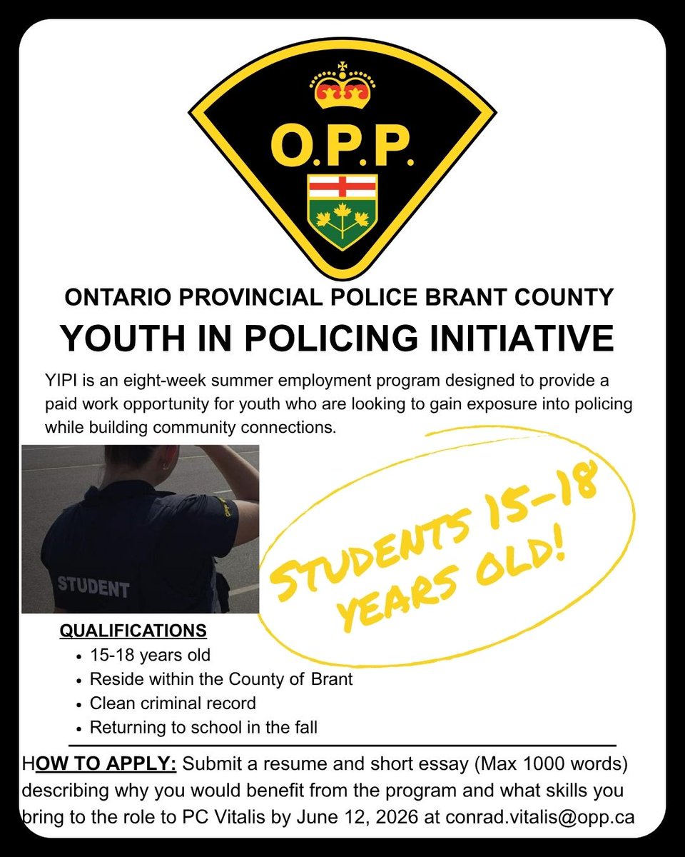 Youth in Policing Initiative – Brant County OPP The Brant County OPP is ...