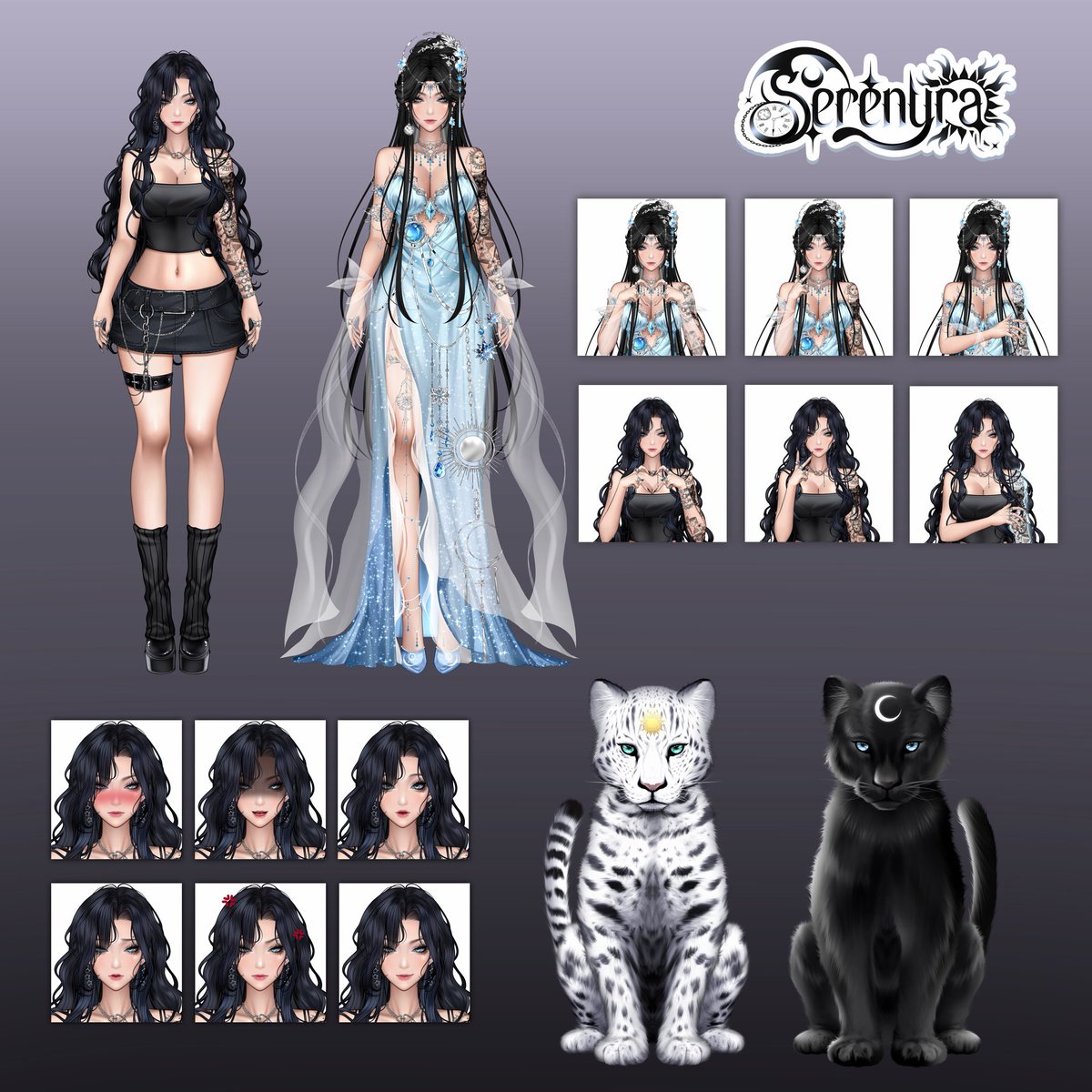 Serenyra's tweet photo. Design vs Vtuber model ⏱️🩵

went from webtoon vibes to semi realism and i love both 🫣

Design: @vyafay 
Model: @KenKenMo6 https://t.co/AKabVpLNYS