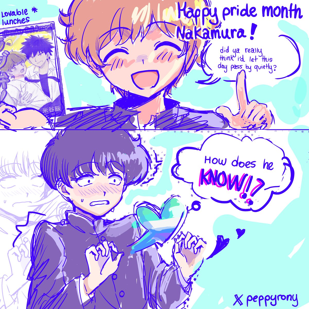 Peppyrony's tweet photo. Happy pride month and Nakamura Wednesday! 🐙🦀#goforitnakamura #hirose #nakamura https://t.co/1HHud1aHgj