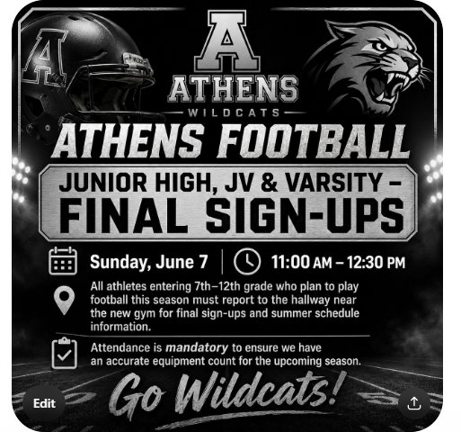 AthensWildcats's tweet photo. Going to be a special season. Come be part of something great! https://t.co/eK8PKCJW6Y