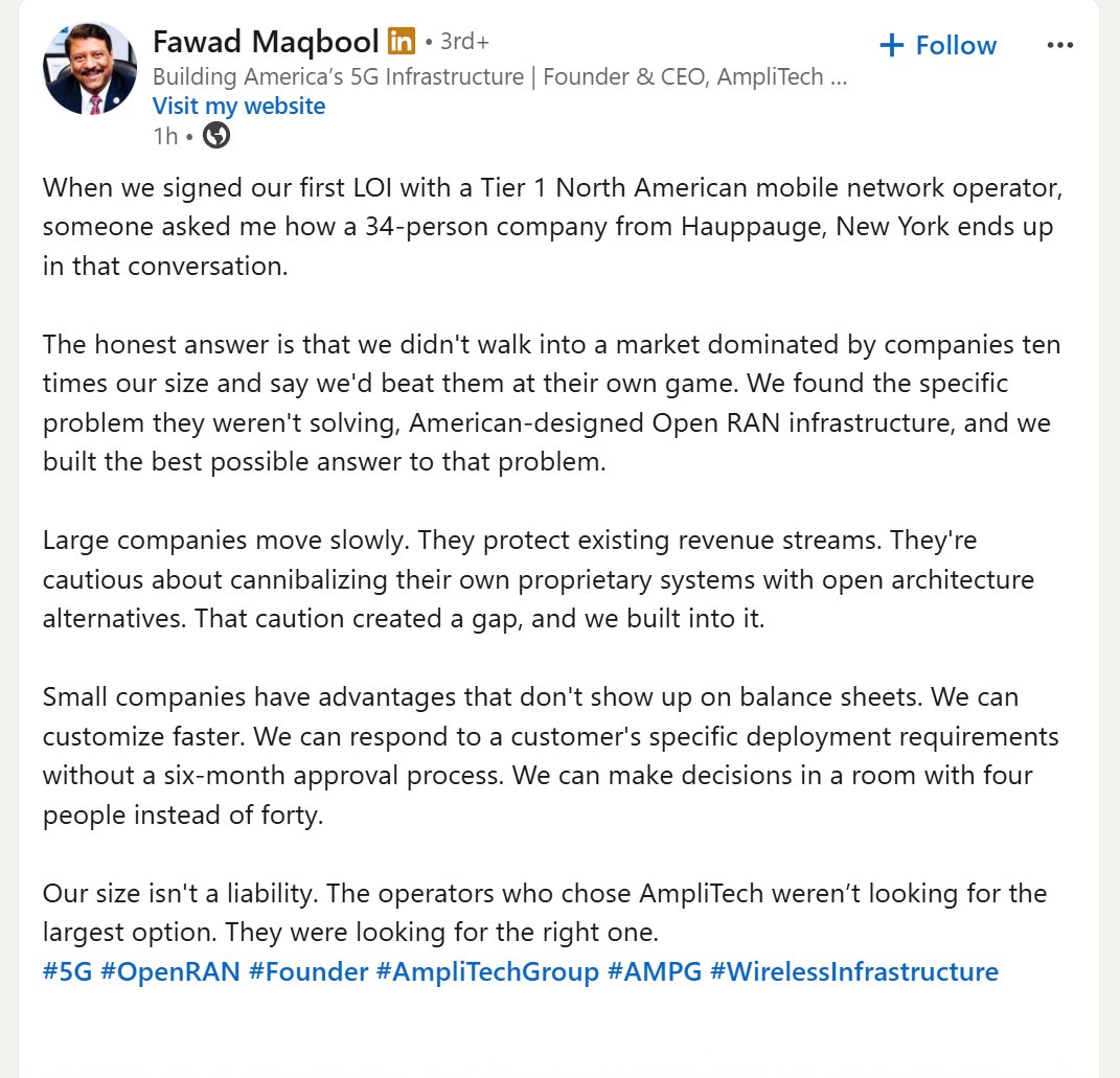 chinoalemano's tweet photo. JUST IN: $AMPG's CEO just posted a cryptic message about making deals.