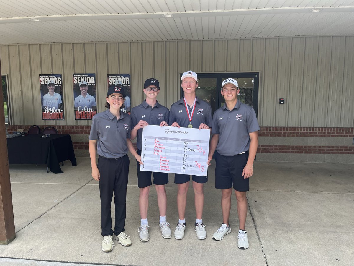 BCSPatriotsGolf's tweet photo. Great day at the @phsquakers Invitational! We set our team 18-hole school record 🔥 Andrew Shaffer set the individual school 18 hole record &amp; finished 3rd overall for a medal! 

More records fallen for @BCS_Patriots golf! Congrats Andrew! 🎉 ⛳️ 

@Fromthecartpath @indianahsgolf https://t.co/3Zf2cerbJL