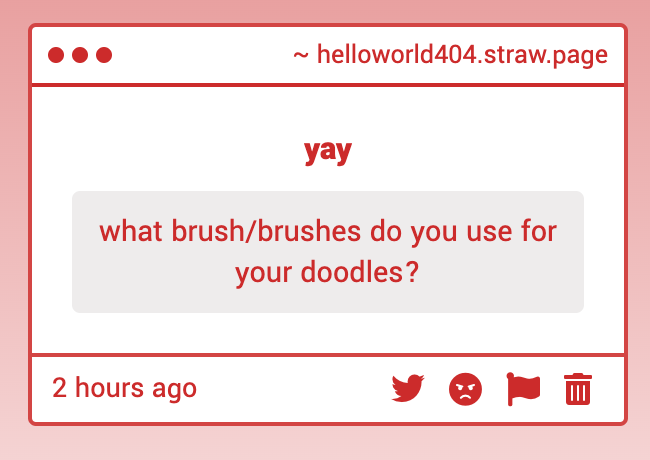 binarythread's tweet photo. i use the chrome thin brush on krita! it has a weird glitch where it loses the texture if you have brush smoothing set to stabilizer, so make sure its not set to that https://t.co/odpP9JqJ96