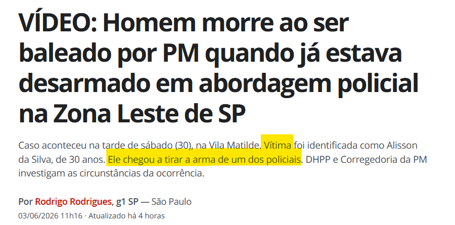 ibrags's tweet photo. Entrou em luta corporal e tirou a arma de um policial = vítima https://t.co/SBTMpSM3hC