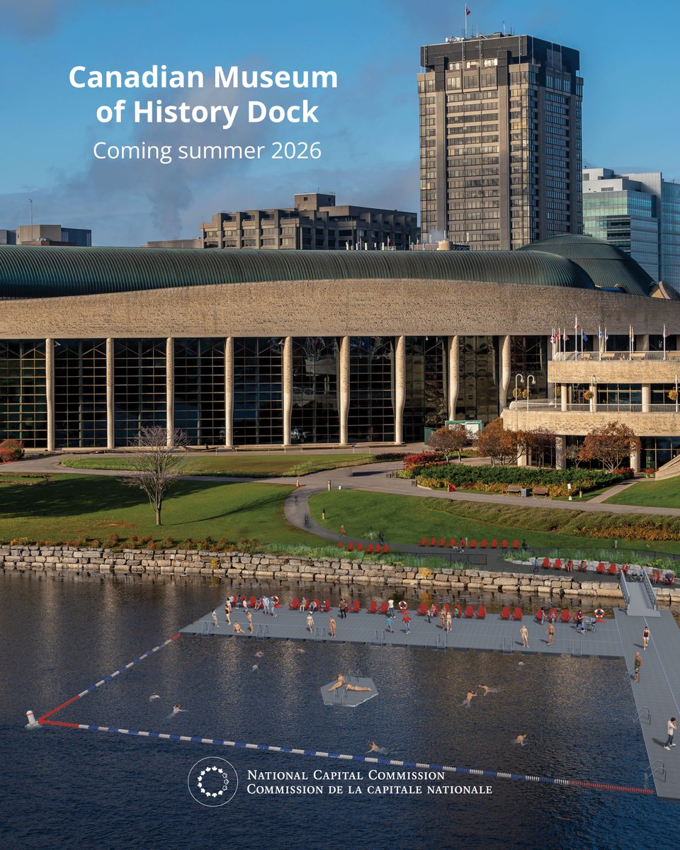 NCC_CCN's tweet photo. This summer, let the Capital be your cottage. 🌊☀️ 

 We’re soon launching two new swimming docks, further expanding safe, accessible and inviting opportunities to connect with the water.  
📍 East Wharf 
📍 Canadian Museum of History

#Ottawa #OttNews #CapitalCottage https://t.co/N6ba771Aci