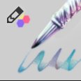 binarythread's tweet photo. i use the chrome thin brush on krita! it has a weird glitch where it loses the texture if you have brush smoothing set to stabilizer, so make sure its not set to that https://t.co/odpP9JqJ96