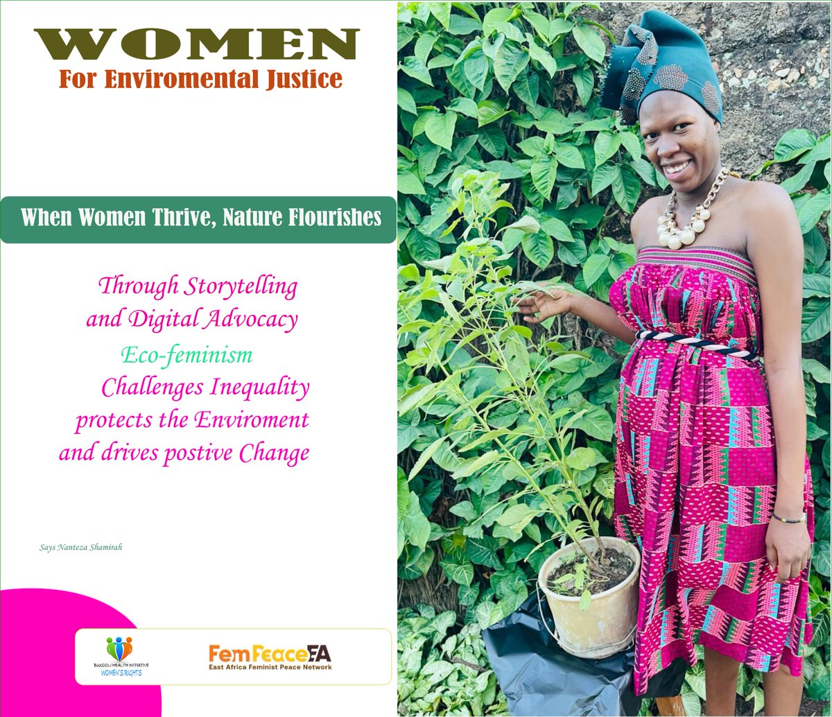 Bukooliwomen's tweet photo. Through storytelling and digital advocacy, eco-feminism creates a voice for justice, equality, and sustainability.
#FemPeaceEA.  #EmpoweringWomen. #ProtectingNature. https://t.co/ijunBE4wNk