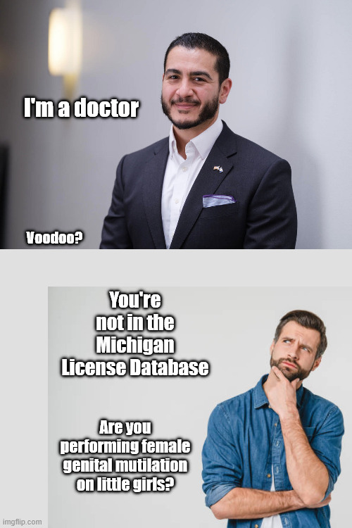 FarmBoyJeff1's tweet photo. There was never a license in the Michigan LARA database.

He's impersonating a "doctor" by playing on the word, of which most people would assume him to be a medical doctor.

He may be degreed, but he's a liar and a fake in every other aspect.
REJECT @AbdulElSayed https://t.co/JgWZ13rjhT