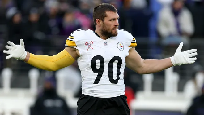 ThePoniExpress's tweet photo. The fantastic Mike Florio of Pro Football Talk speculates that a TJ Watt trade offer would include a 1st round pick then some.

Watt's dead cap hit would be $20 million in 2027 if the Steelers traded him now.

Something to absolutely consider. Cowboys? Bills? @937thefan https://t.co/zIywcWZe2M