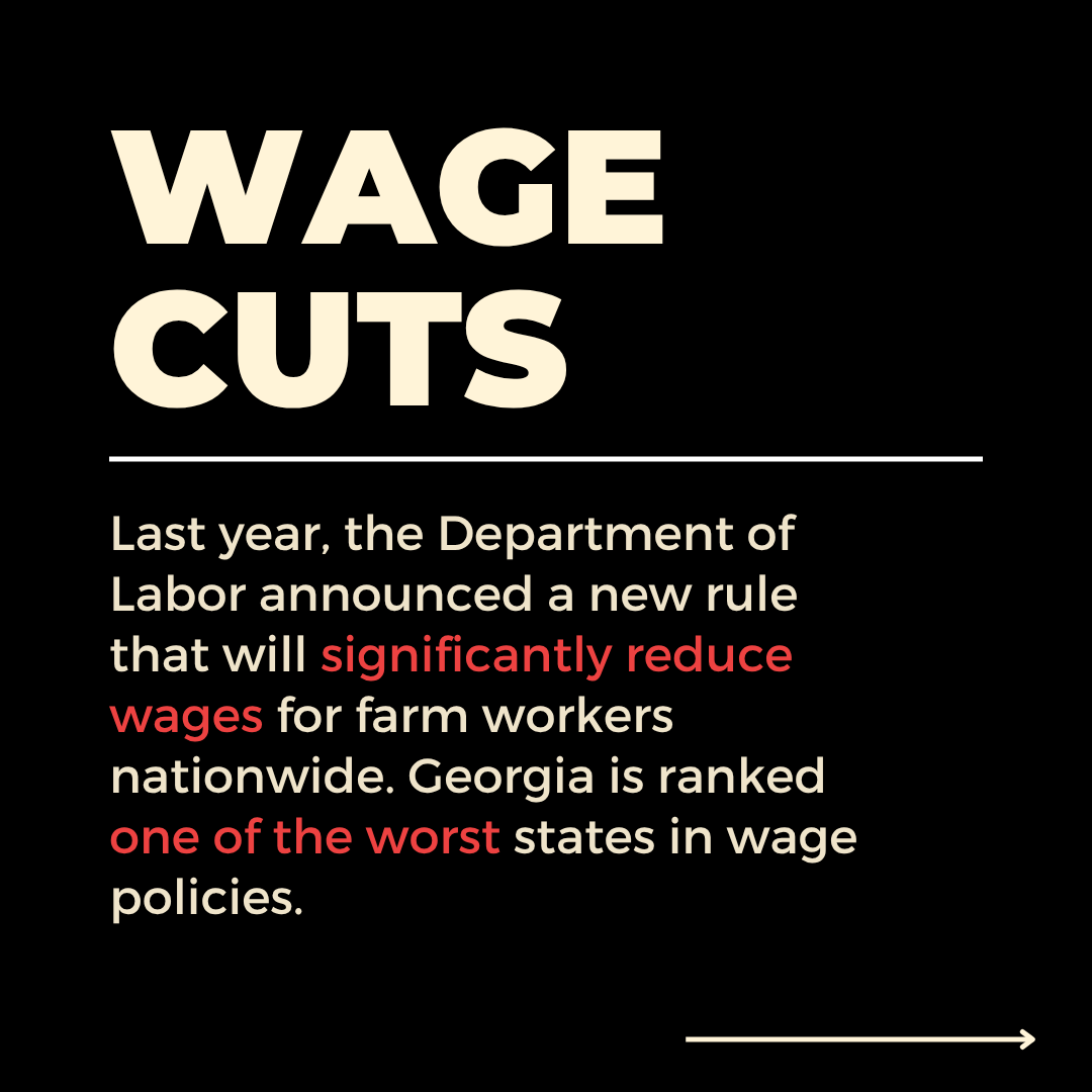 ufwfoundation's tweet photo. Farm workers in Georgia are facing major wage cuts under the DOL’s new rule—earning just $12.27/hour, far below the state’s estimated living wage of $31.72. 

This is unjust &amp; demands action! Visit https://t.co/PzC9CNte93 to support farm workers and fight for fair pay! https://t.co/44YHtWal6b